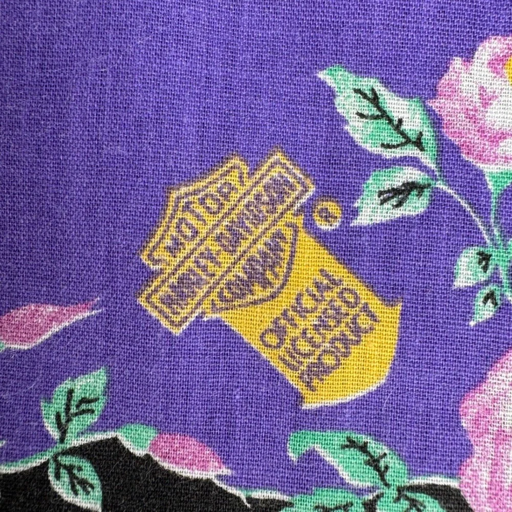 Vintage Harley Davidson Pegasus Bandana Purple Black Rose Made in USA RN16463